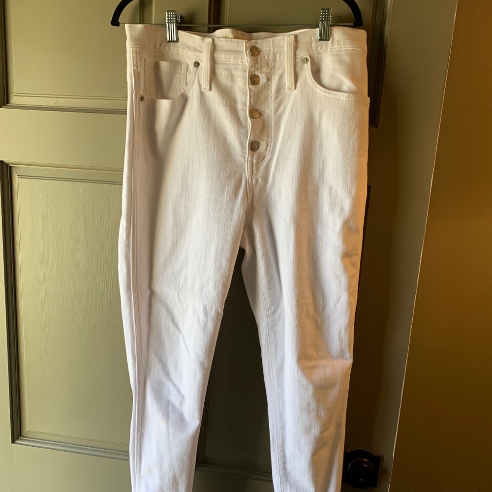 Madewell White Button-fly Jeans